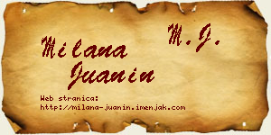 Milana Juanin vizit kartica